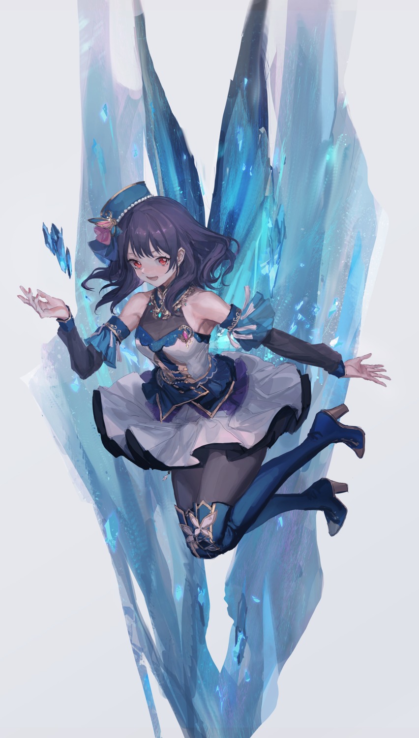 bang_dream!, bang_dream!_morfonication, futaba_tsukushi, heels, lm7, pantyhose, skirt_lift, thighhighs