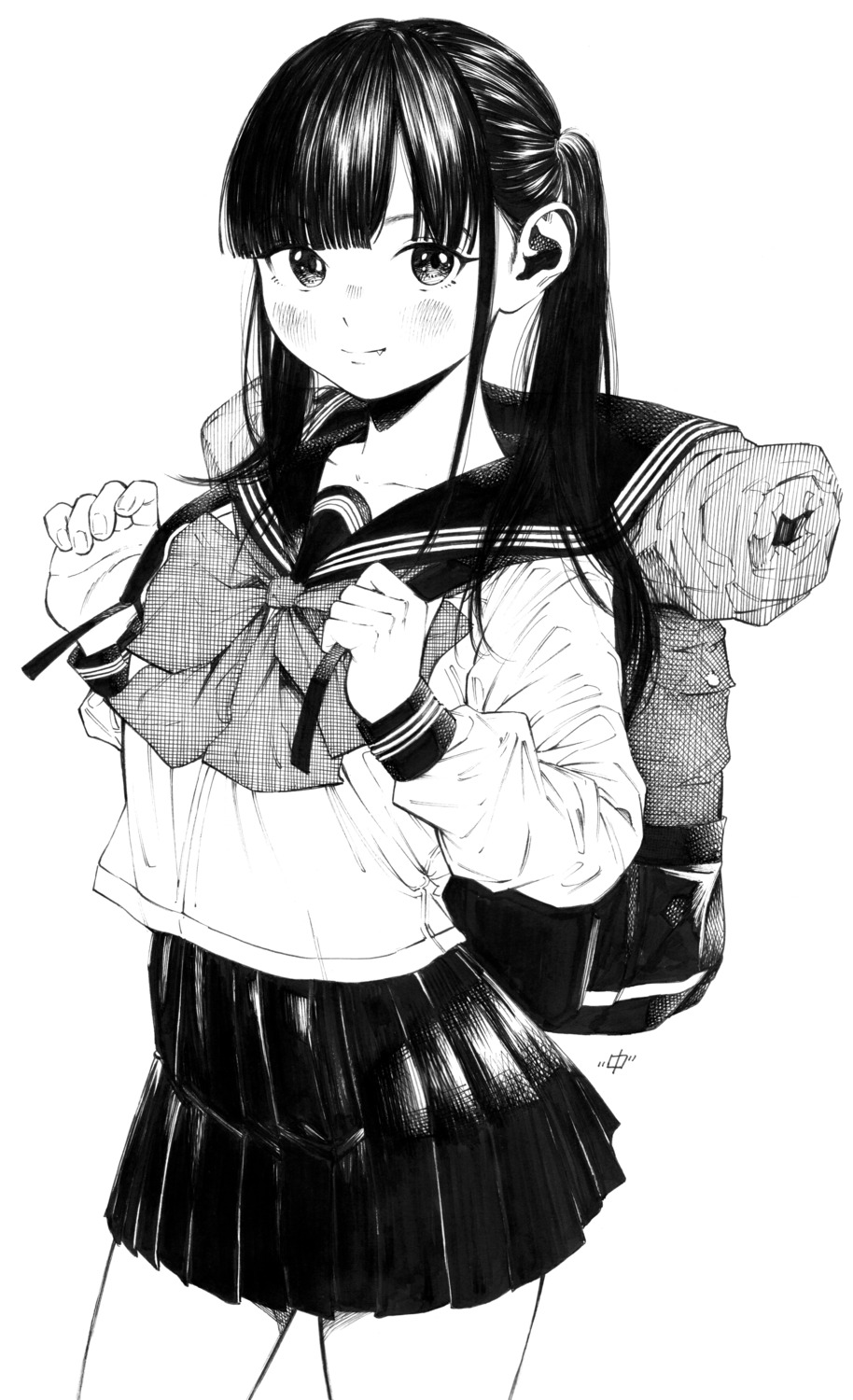 gagaimo, monochrome, seifuku