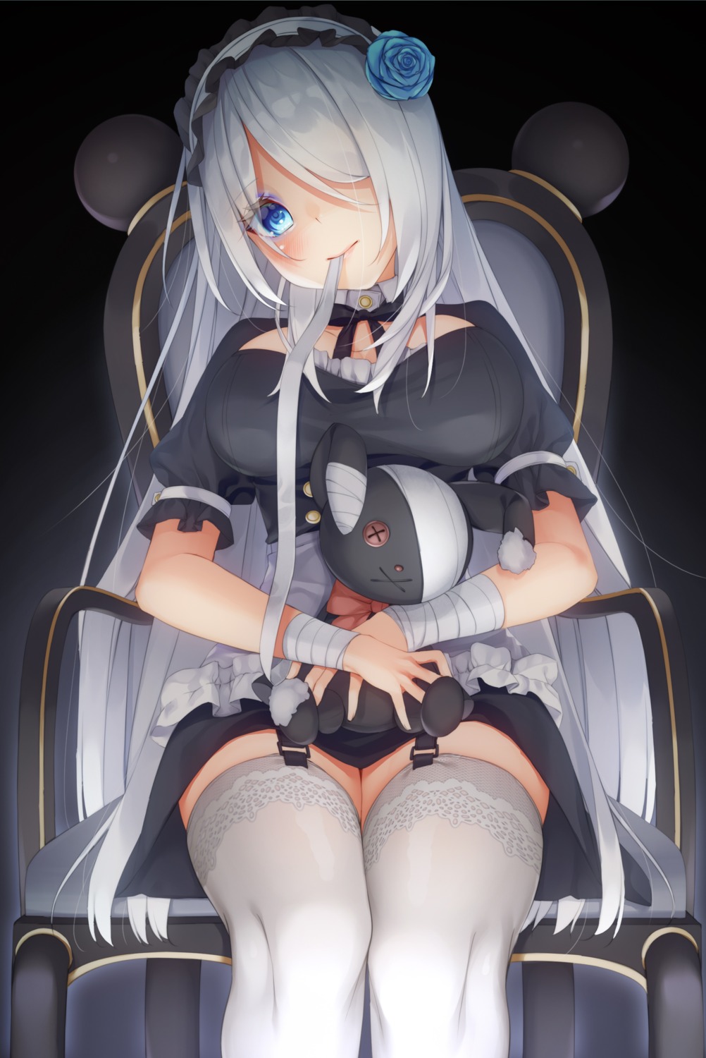 chikuwabuta, maid, stockings, thighhighs