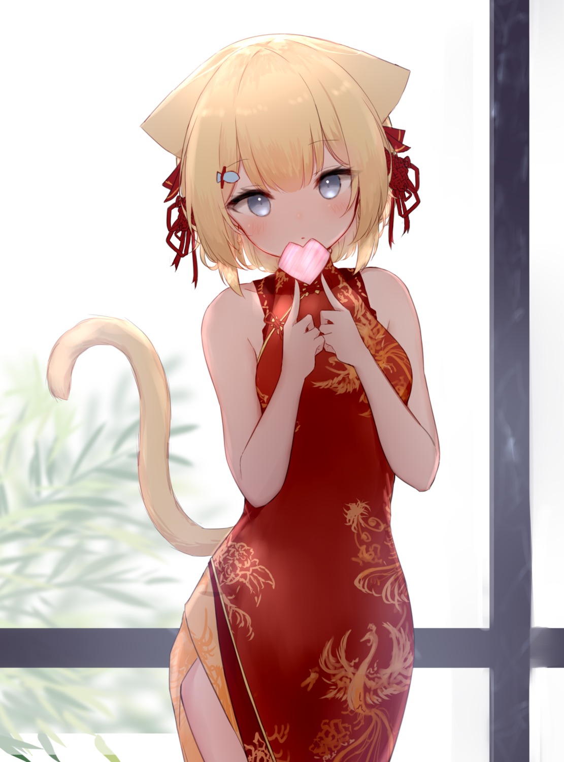 animal_ears, chinadress, guo582, hanazono_serena, indie_virtual_youtuber, nekomimi, tail