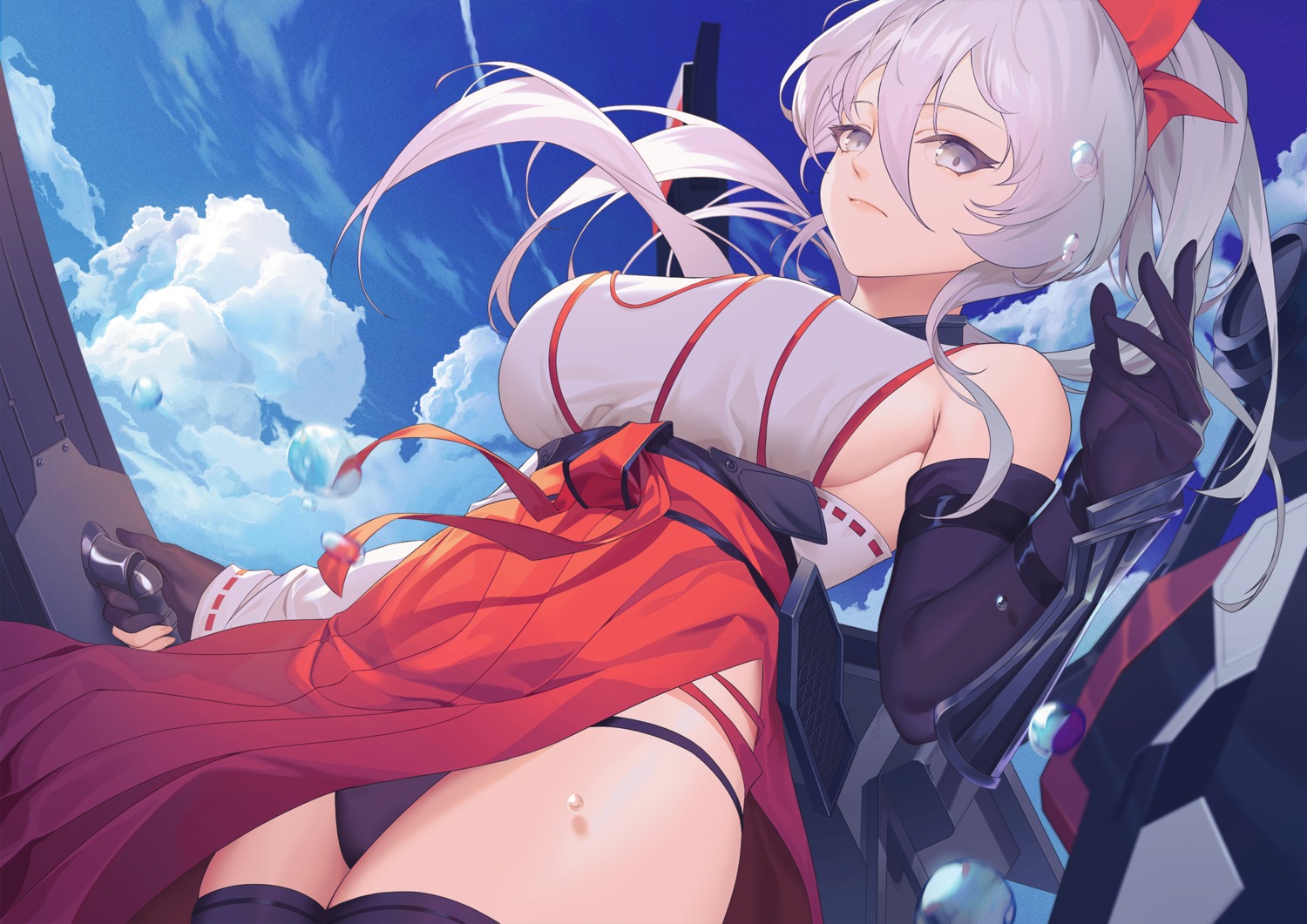blue_oath, hiryuu_(blue_oath), japanese_clothes, pantsu, skirt_lift, thighhighs, wangxiii
