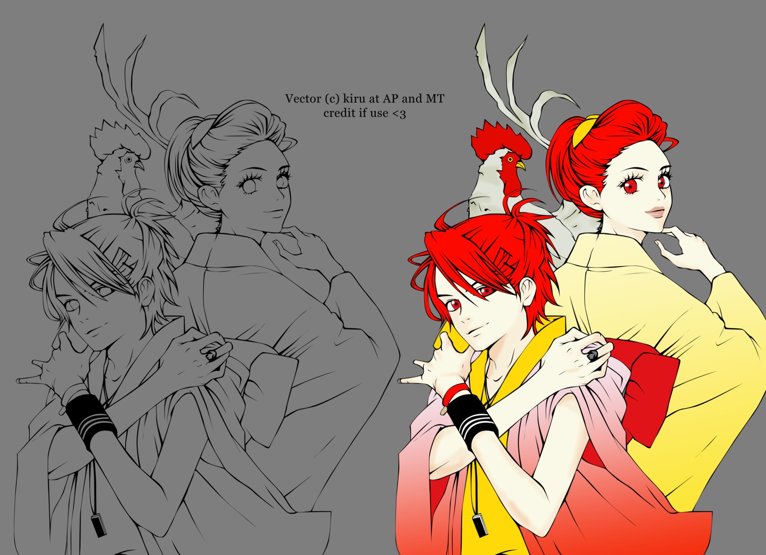 koizumi_risa, lovely_complex, ootani_atsushi, transparent_png, vector_trace, watermark