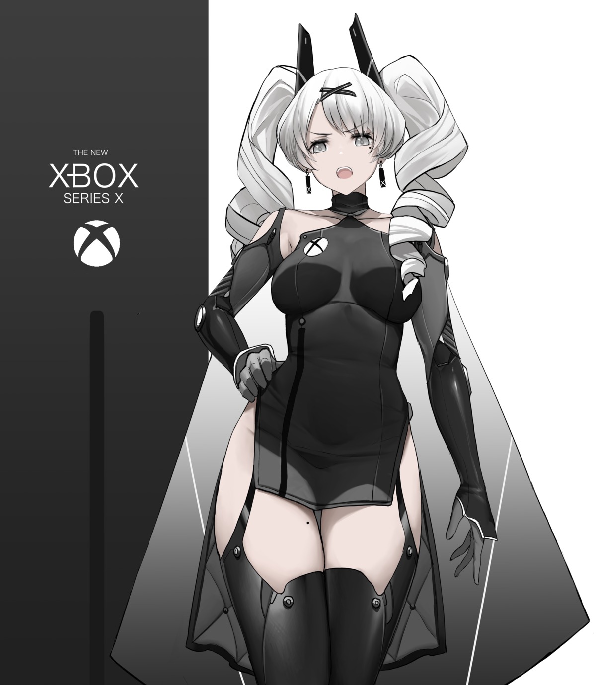 anthropomorphization, dishwasher1910, dress, microsoft, stockings, thighhighs