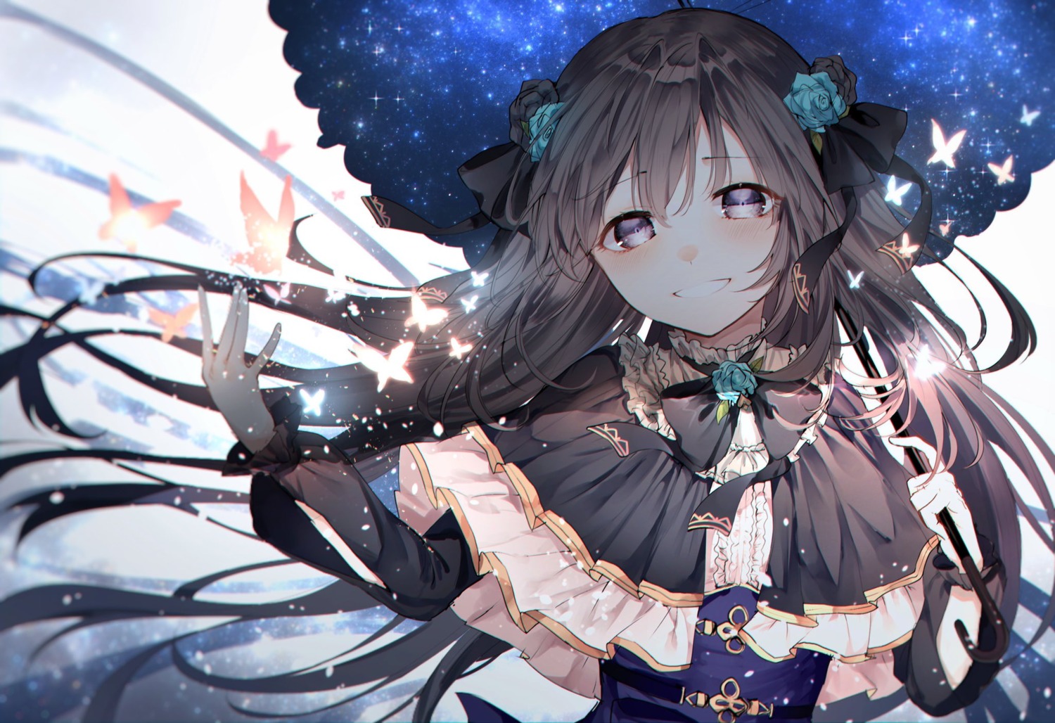 arcaea, dress, noyu, tairitsu_(arcaea), umbrella