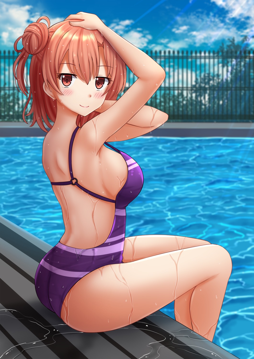ass, kazenokaze, swimsuits, wet, yahari_ore_no_seishun_lovecome_wa_machigatteiru., yuigahama_yui