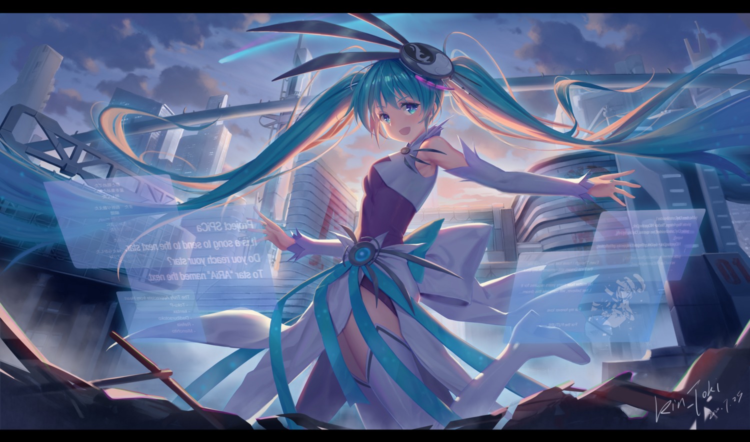 hatsune_miku, kin_toki, thighhighs, vocaloid