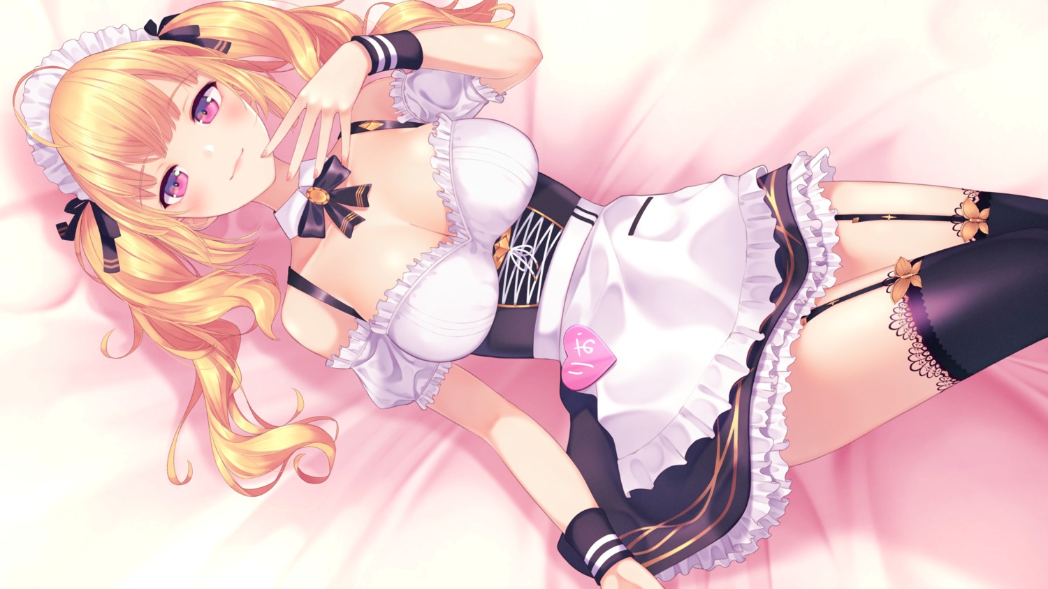 maid, nijisanji, nijisanji_seeds, nishinomiya_suzu, stockings, takamiya_rion, thighhighs