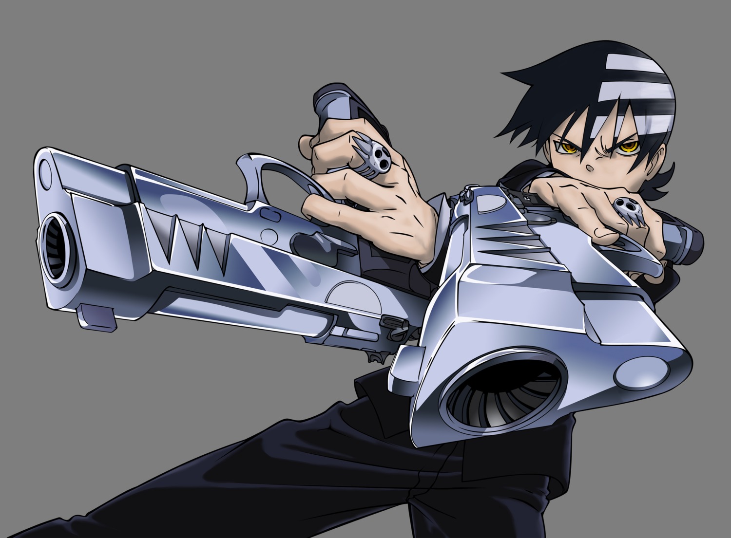death_the_kid, gun, male, soul_eater, transparent_png, vector_trace