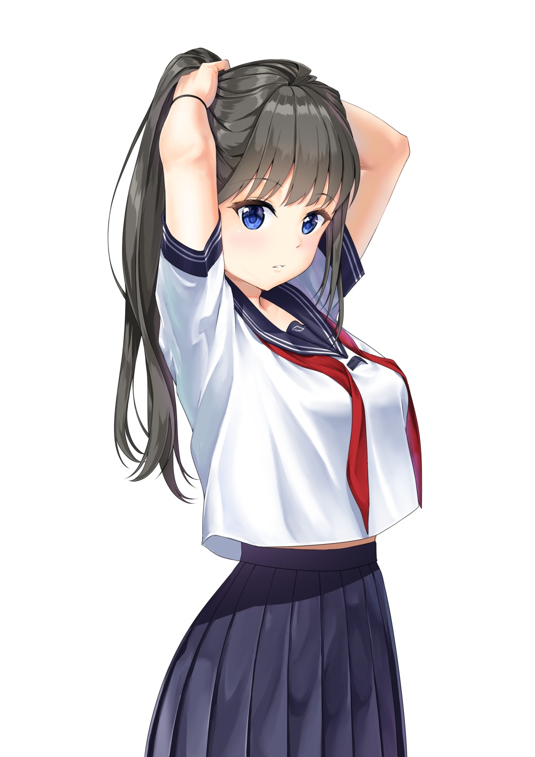 rissenka, seifuku, shirt_lift