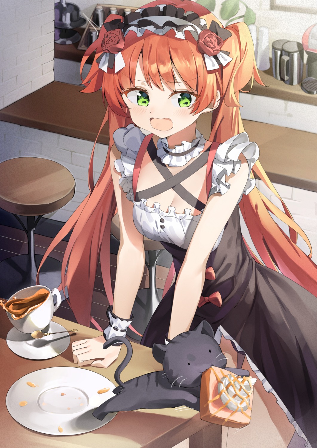 cleavage, girl_cafe_gun, girl_cafe_gun_ii, kuse_(0201), maid, neko, rococo_(girl_cafe_gun)