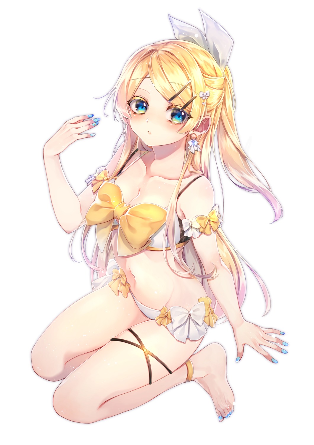 bikini, garter, kagamine_rin, sapphire_(ema-n), swimsuits, vocaloid