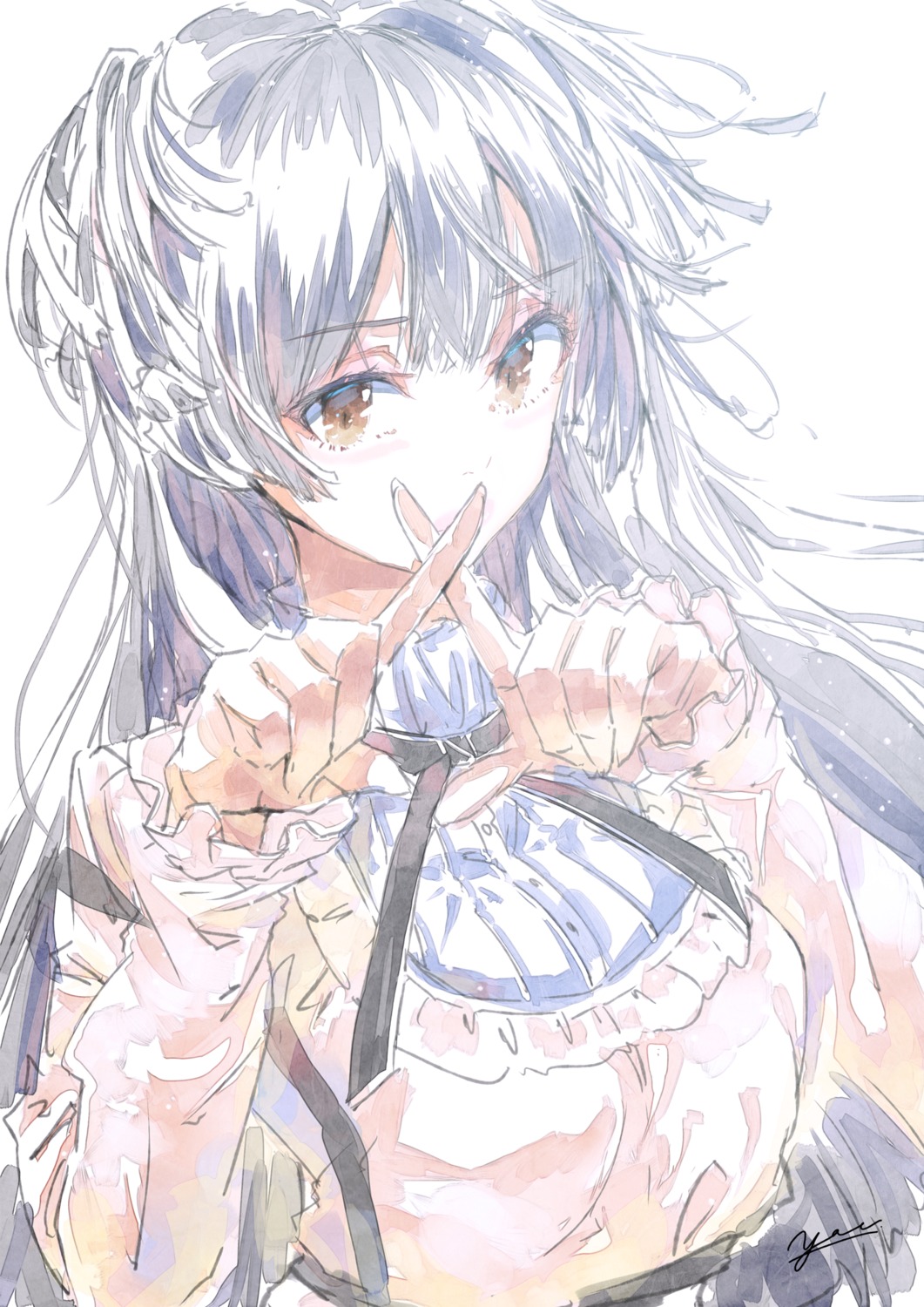 mayuzumi_fuyuko, sketch, the_idolm@ster, the_idolm@ster_shiny_colors, yae_(mono110)