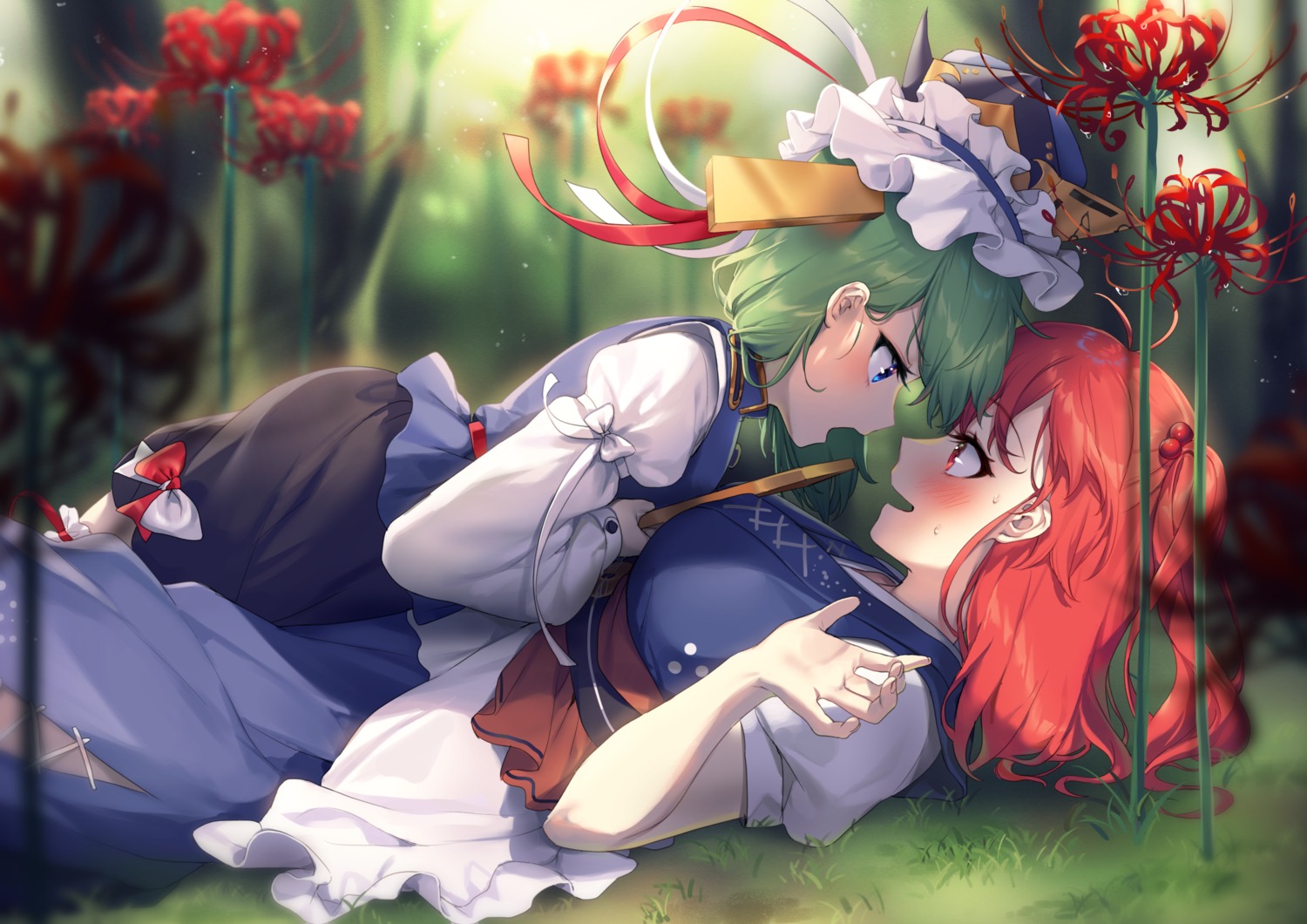 hajin, onozuka_komachi, shikieiki_yamaxanadu, touhou, yuri
