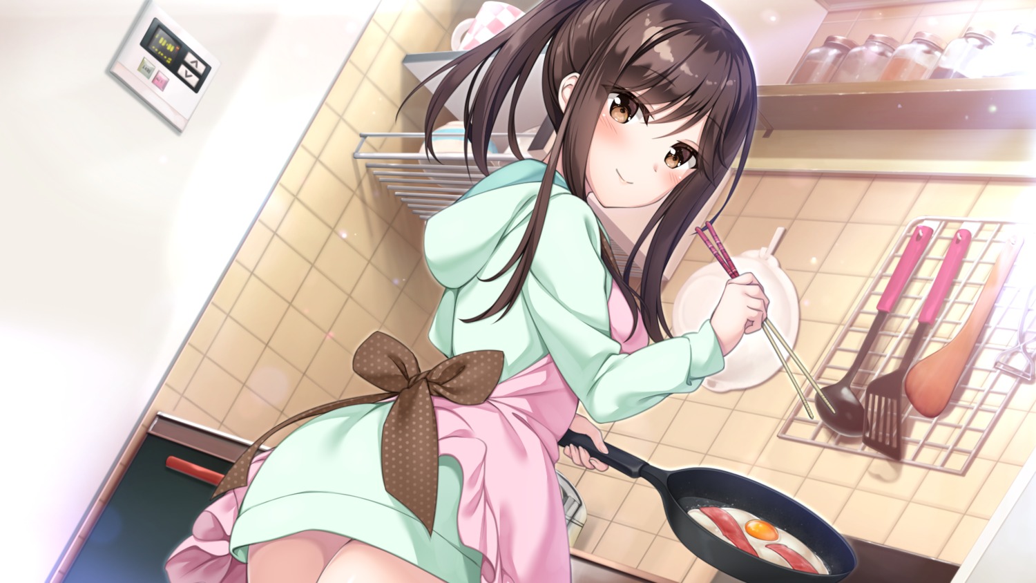 futagawa_haru, game_cg, hibiki_works, oryou, recation_melty_healing, skirt_lift, sweater
