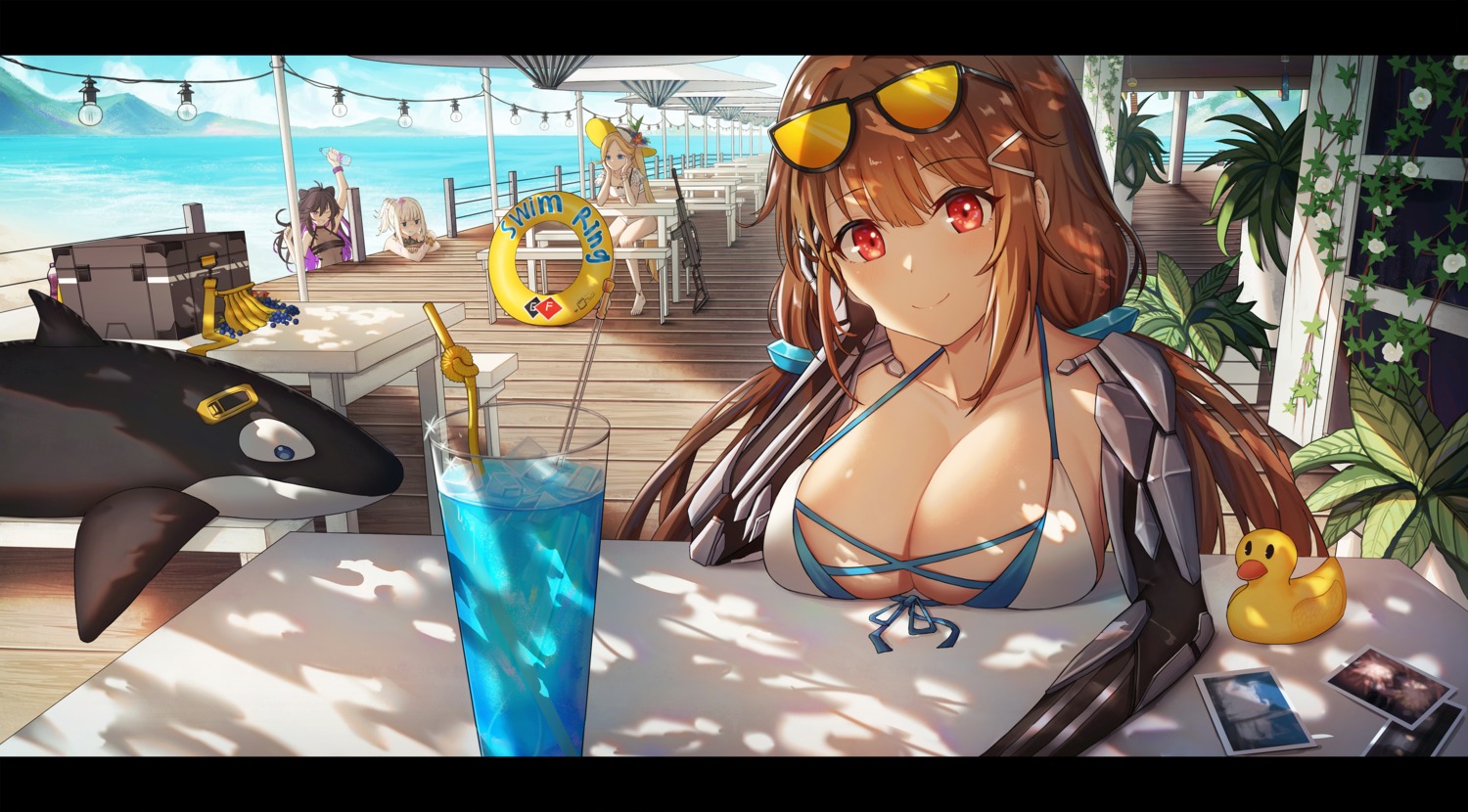 aer7o, bikini, bikini_top, girls_frontline, gun, mecha_musume, megane, swimsuits