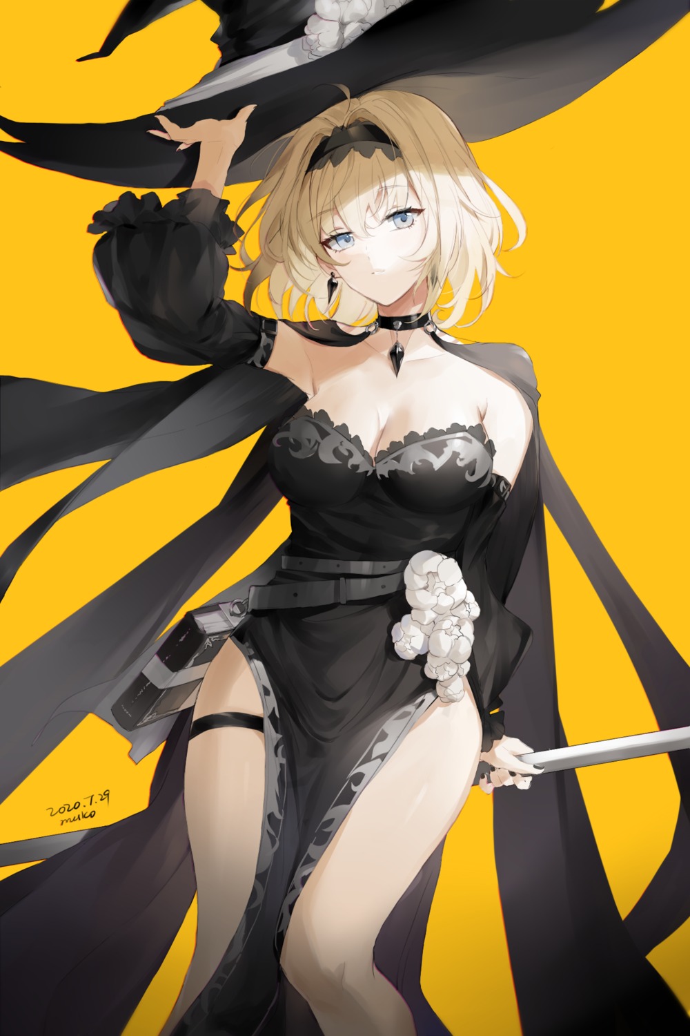 alice_margatroid, cleavage, dress, garter, meng_ziya, touhou, witch