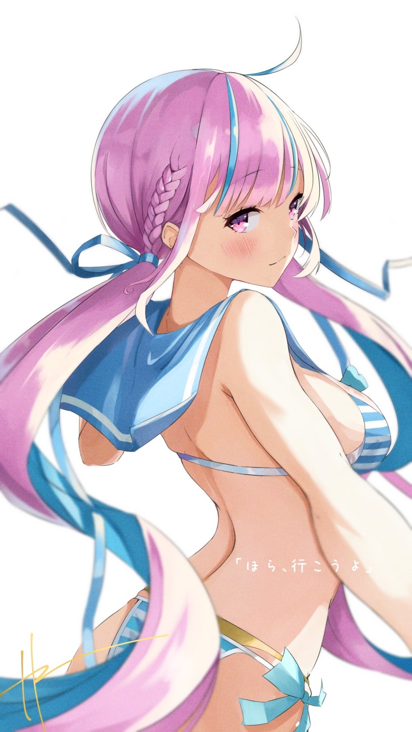 bikini, hololive, hz_(helu_2), minato_aqua, swimsuits