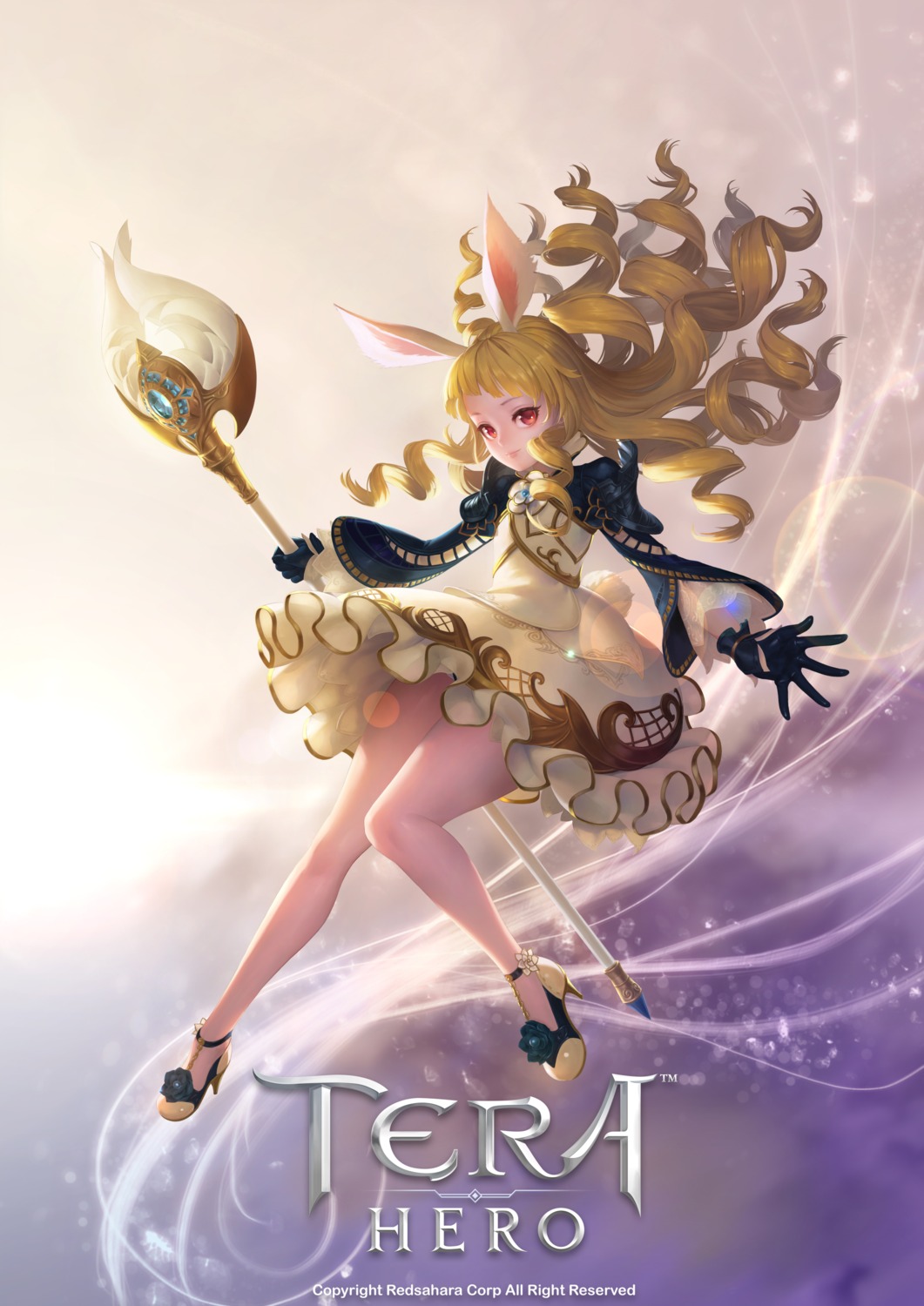 animal_ears, botro, bunny_ears, elin, heels, skirt_lift, tail, tera_online
