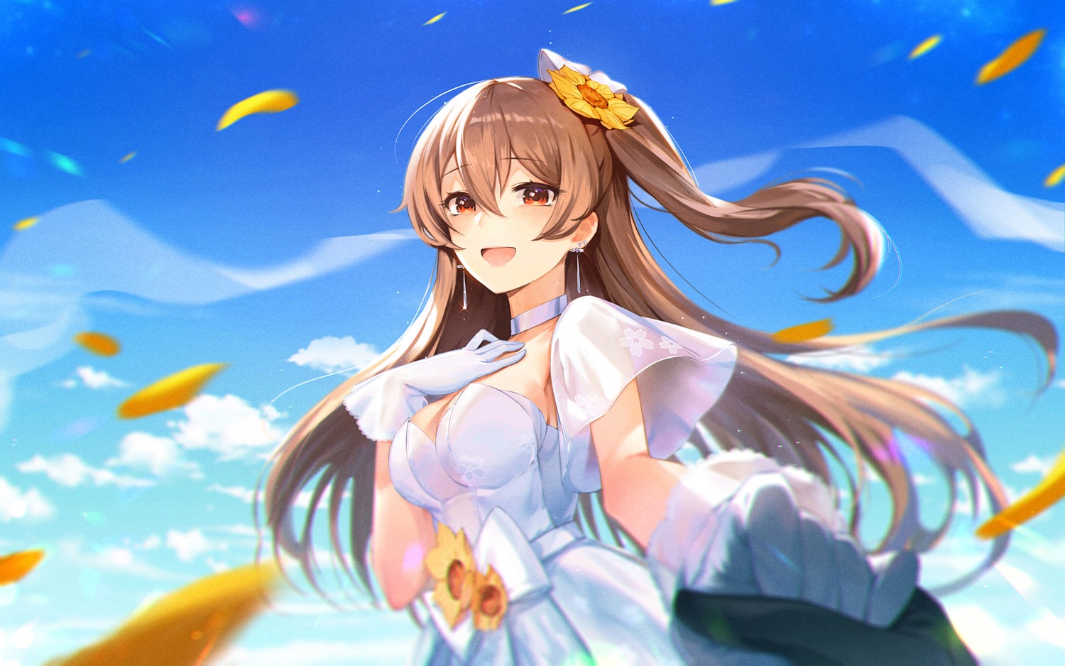 cleavage, dress, girl_cafe_gun, girl_cafe_gun_ii, irene_white, ring_(1079882045), see_through, wallpaper