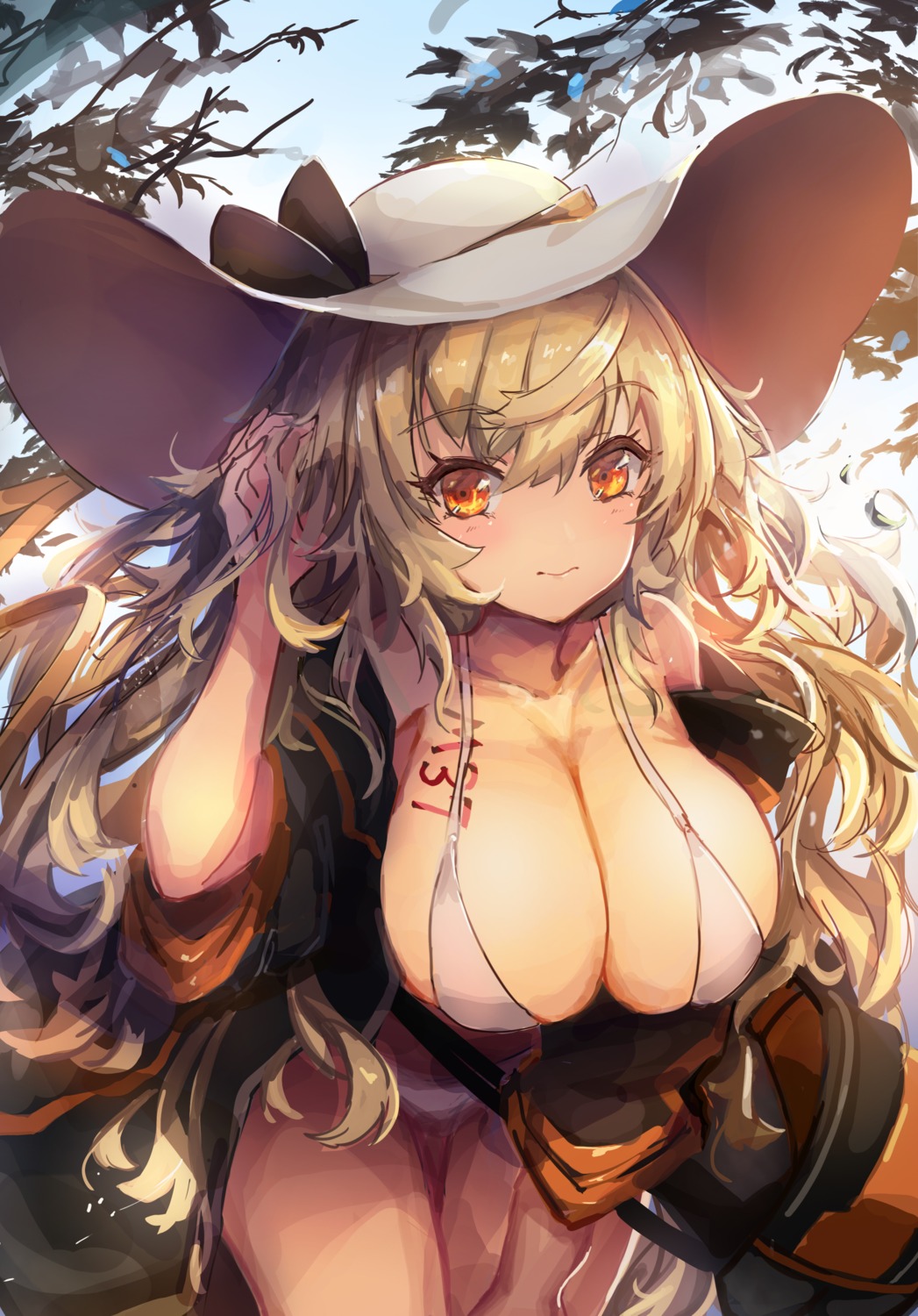 bikini, girls_frontline, ithaca_m37_(girls_frontline), swimsuits, tattoo, trrcmb
