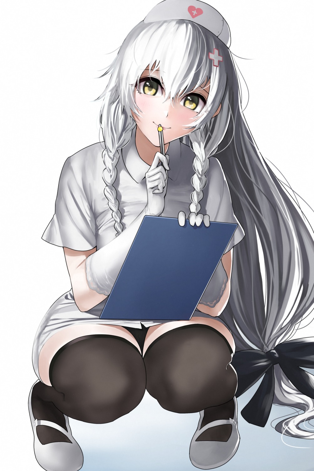 azur_lane, hermione_(azur_lane), nurse, ootani_nonno, pantsu, skirt_lift, thighhighs