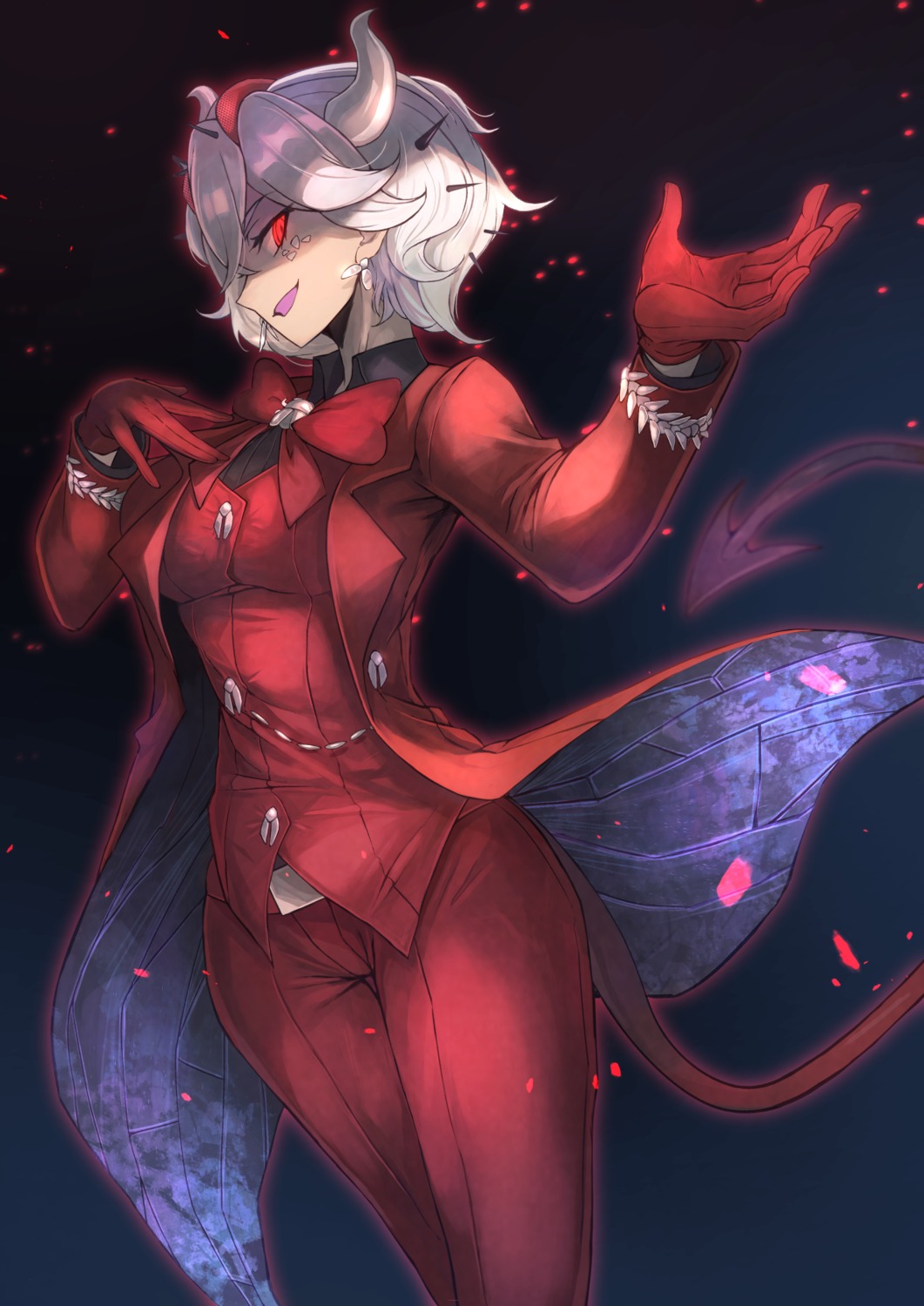 beelzebub_(helltaker), business_suit, helltaker, horns, ohako_(ohako1818), tail