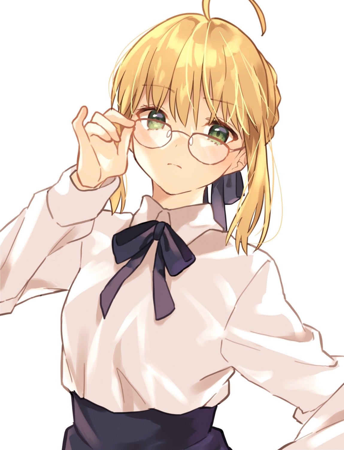 artoria_pendragon_(fate), fate/grand_order, lq_saku, megane