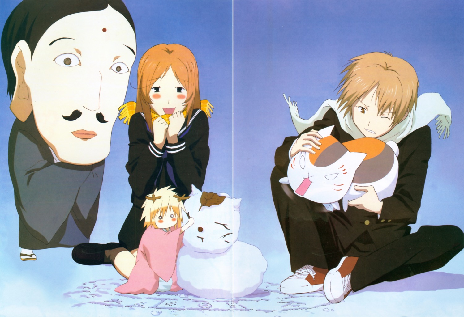 chobi-hige, gap, horns, natsume_takashi, natsume_yuujinchou, neko, nyanko, robe