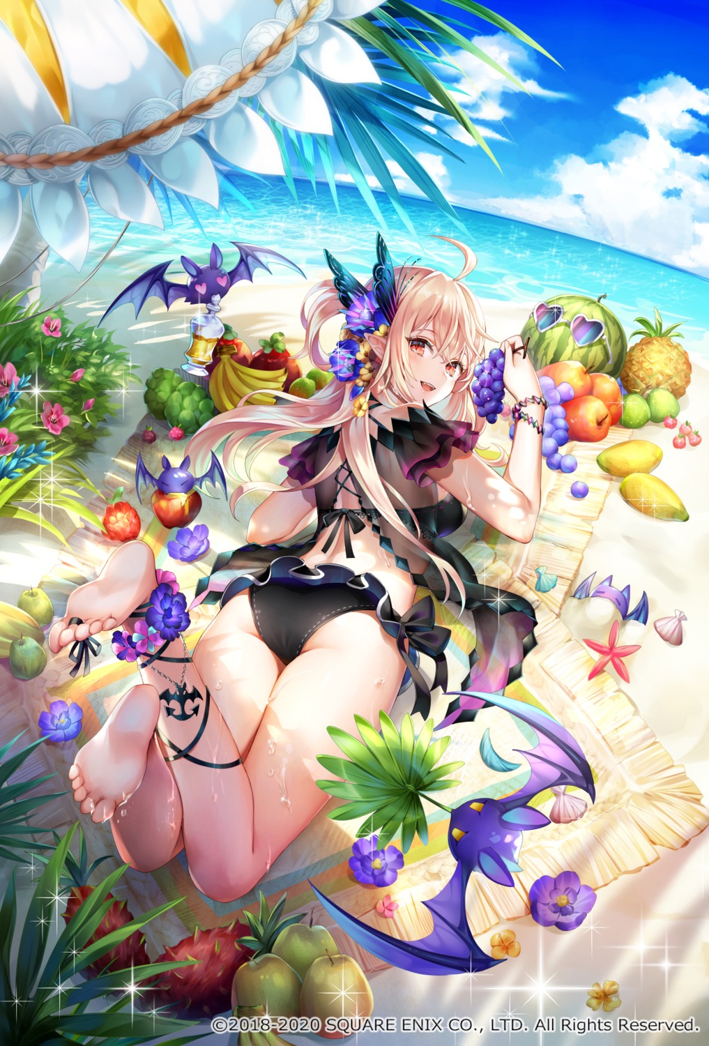 ass, bikini, feet, nemusuke, pointy_ears, romancing_saga_re;universe, see_through, swimsuits, wet
