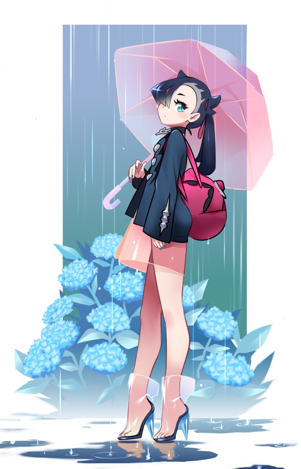 dress, heels, mary_(pokemon), pokemon, pokemon_swsh, see_through, tm_(hanamakisan), umbrella