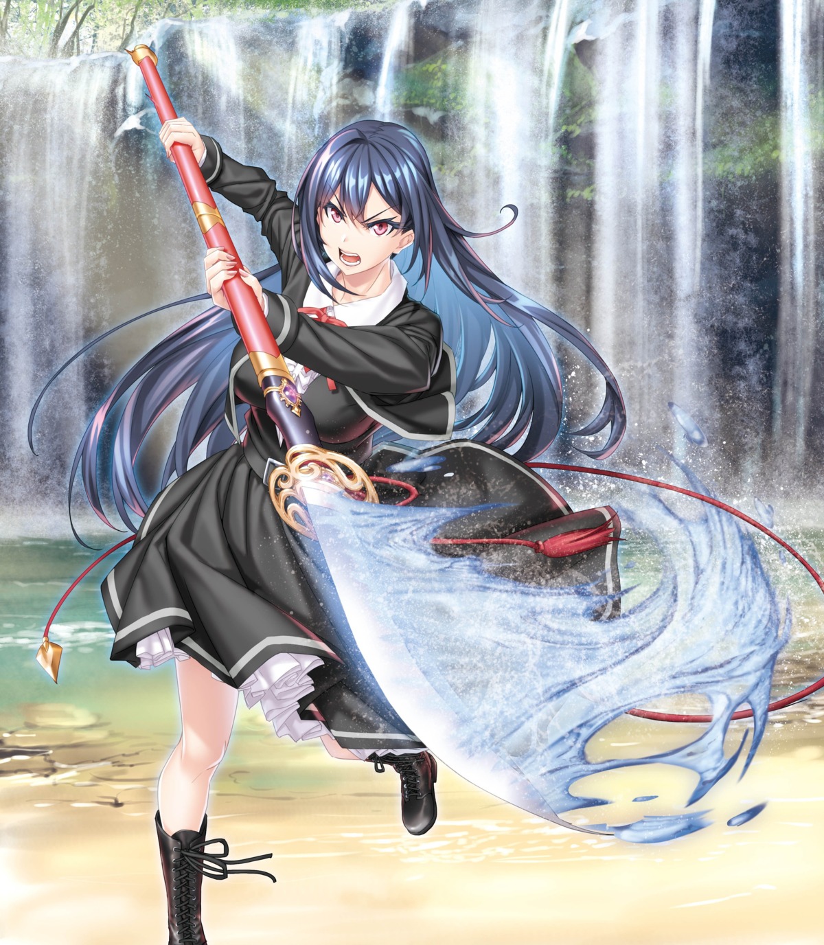 kannatsuki_noboru, magical★explorer, mizumori_yukine, seifuku, weapon