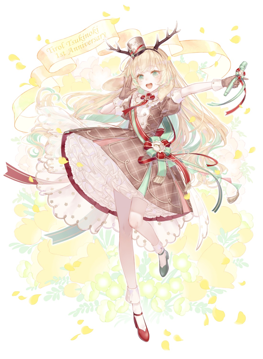 animal_ears, animare, bunny_ears, heels, horns, nanashi_inc., skirt_lift, tsukinoki_tirol
