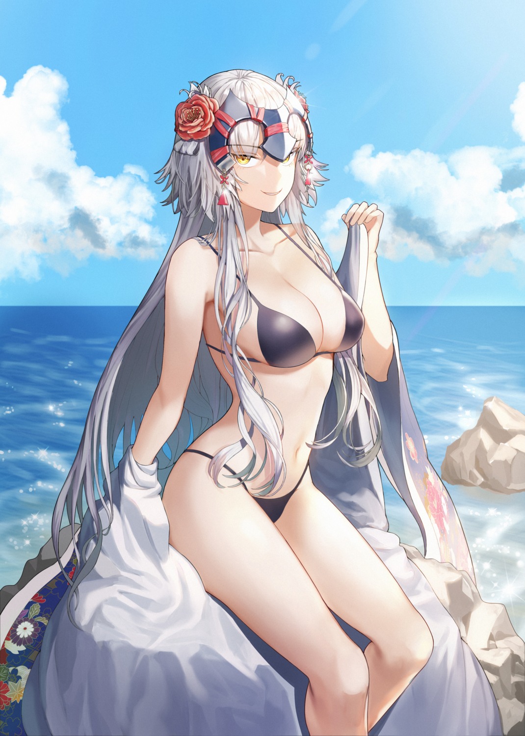 bikini, cleavage, fate/grand_order, jeanne_d'arc, jeanne_d'arc_alter_(fate), lu_(ssuel), swimsuits