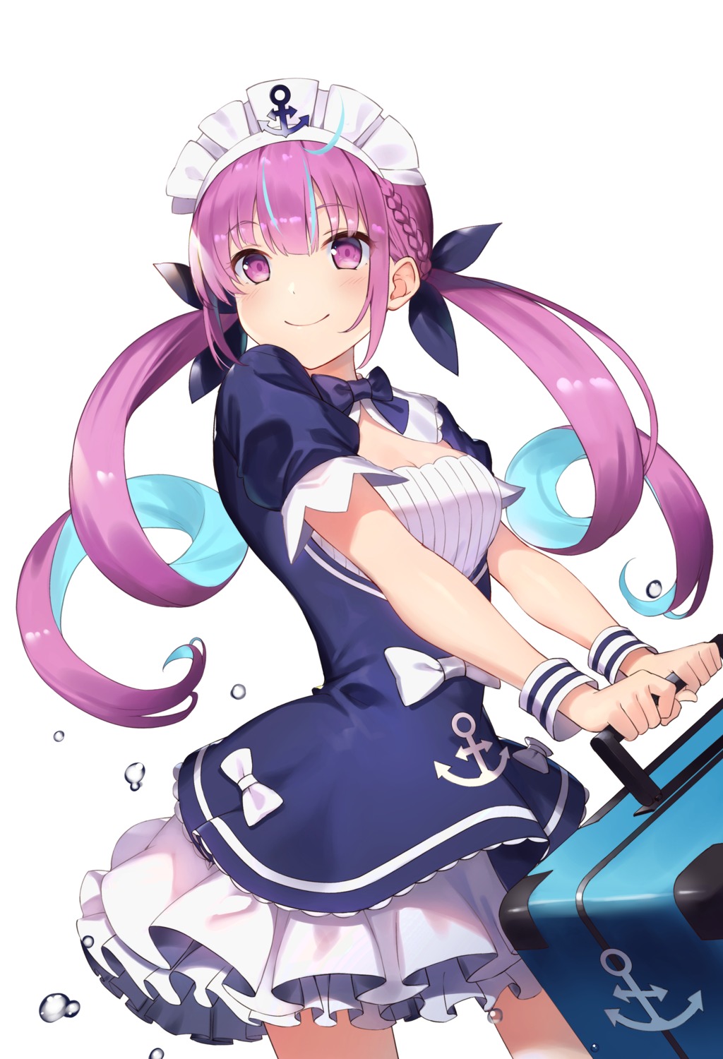akanebi, cleavage, hololive, maid, minato_aqua