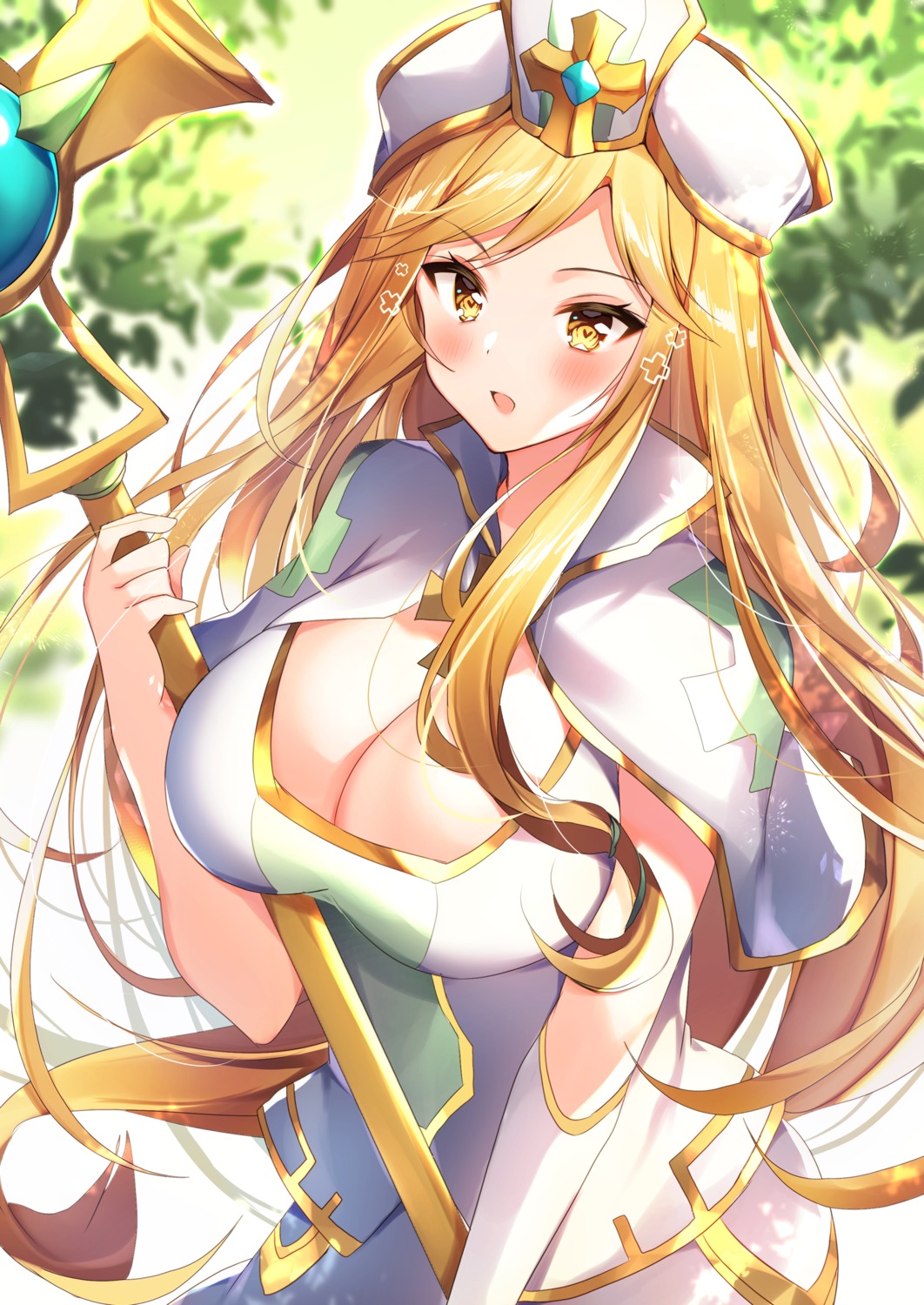idle_heroes, nenobi_(nenorium), no_bra, weapon