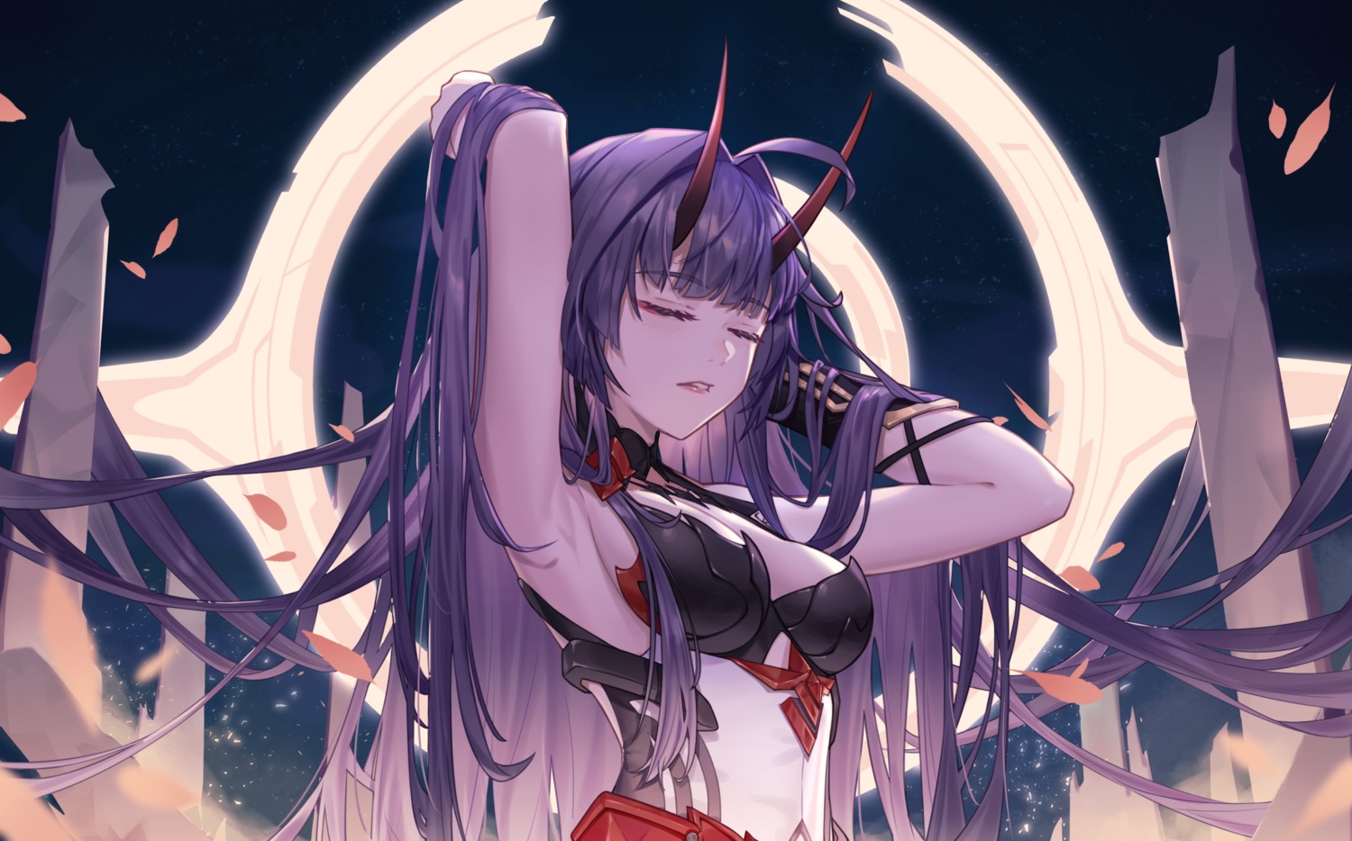 benghuai_xueyuan, bikini_armor, honkai_impact, horns, raiden_mei, whitecrow4444