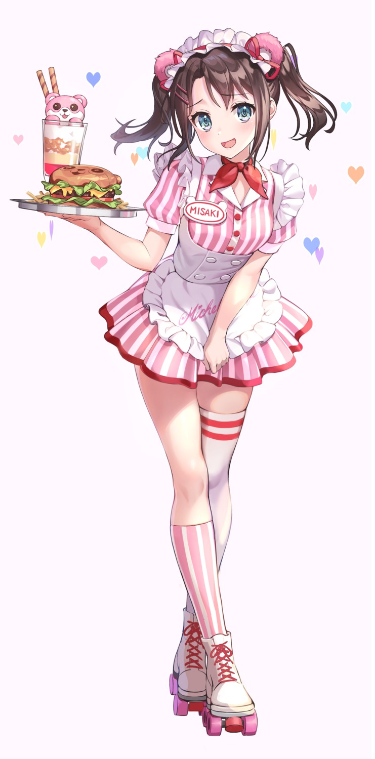 animal_ears, bang_dream!, gen_(gen_m_gen), maid, okusawa_misaki, thighhighs, waitress