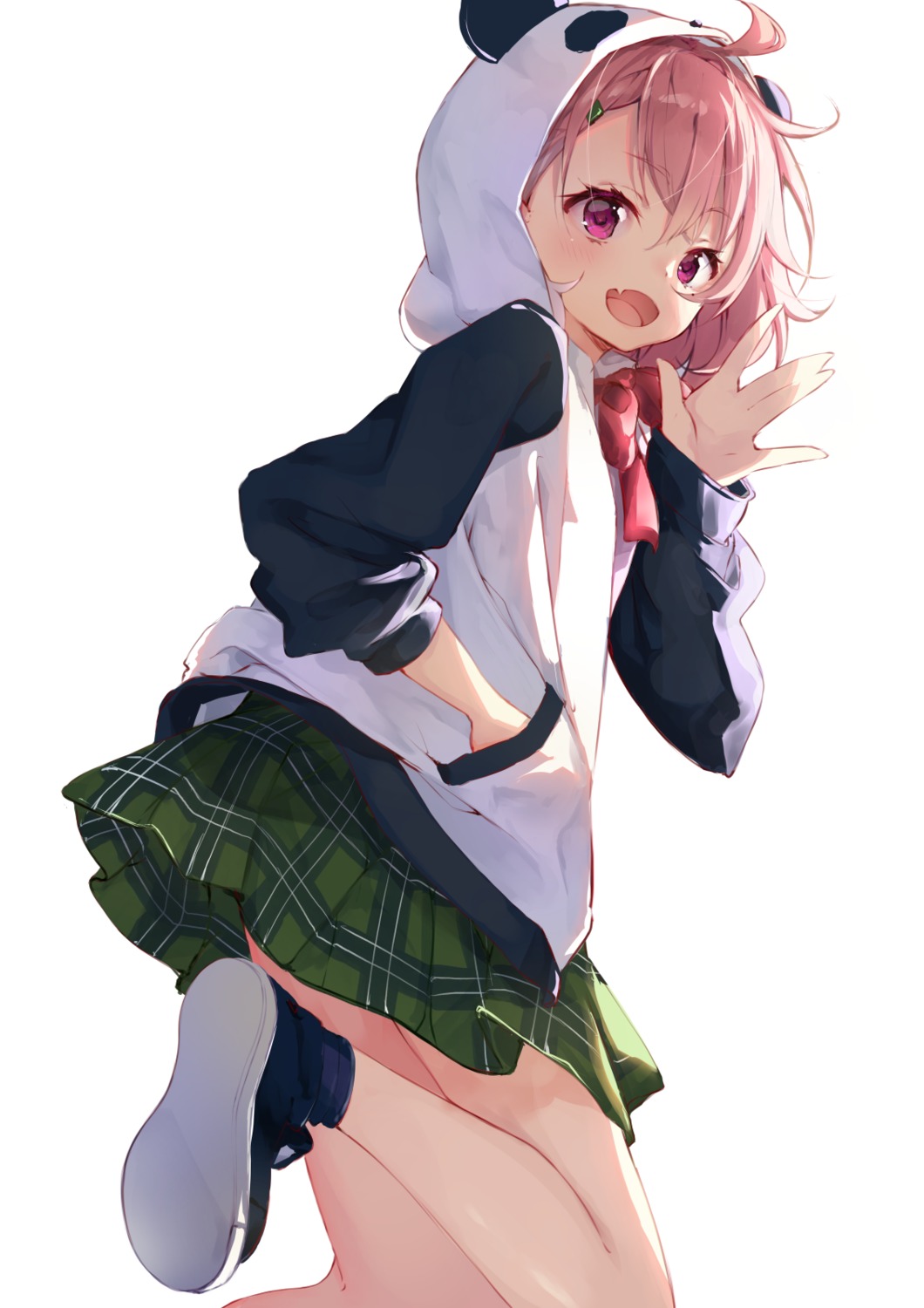 nijisanji, nijisanji_gamers, sasaki_saku, seifuku, skirt_lift, t-bth