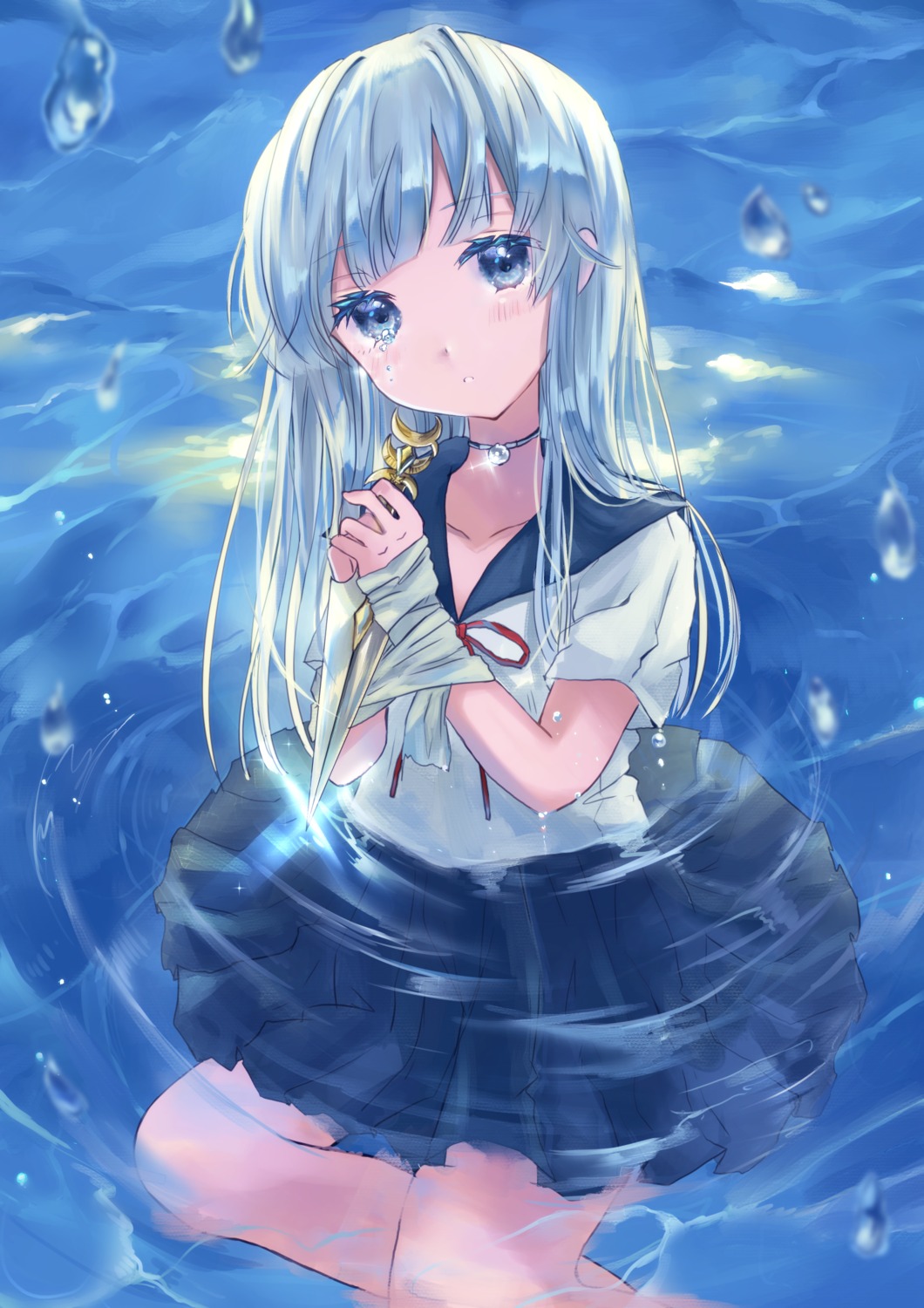 bunapi_(bunapii), seifuku, skirt_lift, wet, wet_clothes
