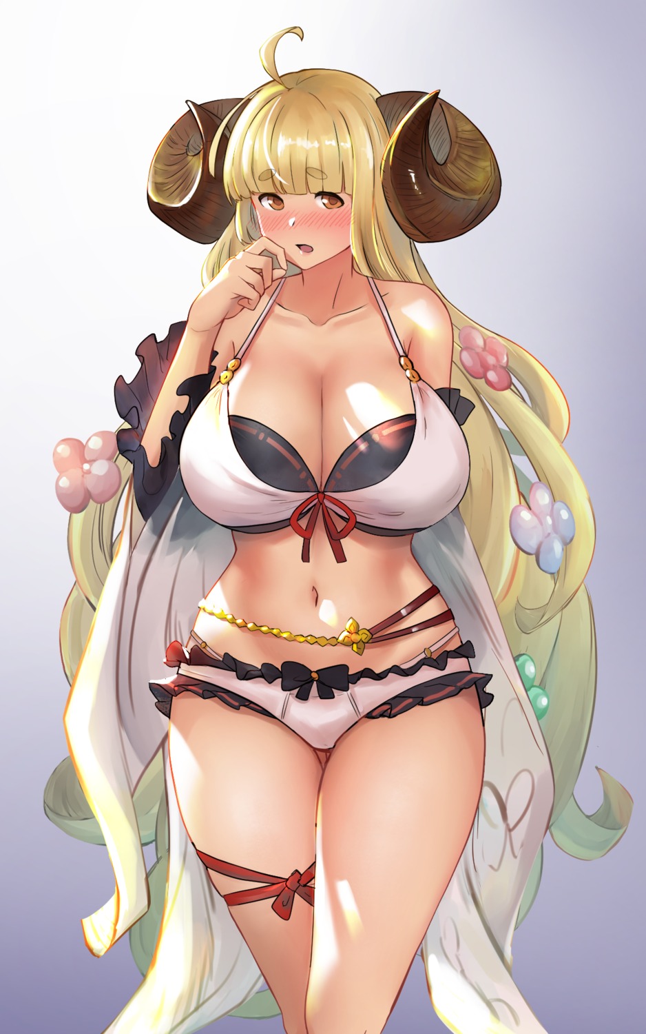 anila_(granblue_fantasy), bikini, bonz_(bonz0616), cleavage, granblue_fantasy, horns, swimsuits