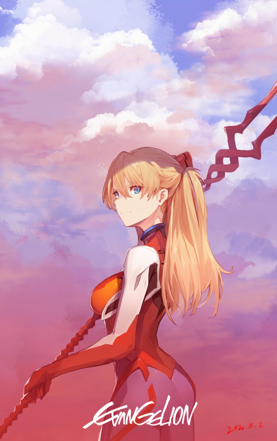 ass, bodysuit, neon_genesis_evangelion, reisun001, souryuu_asuka_langley, weapon