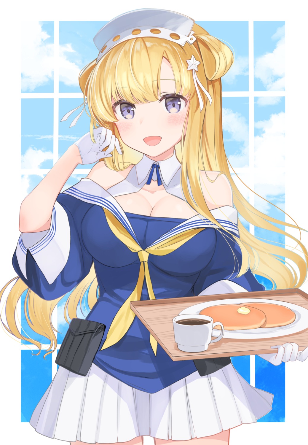 cleavage, fletcher_(kancolle), kantai_collection, uniform, yunamaro