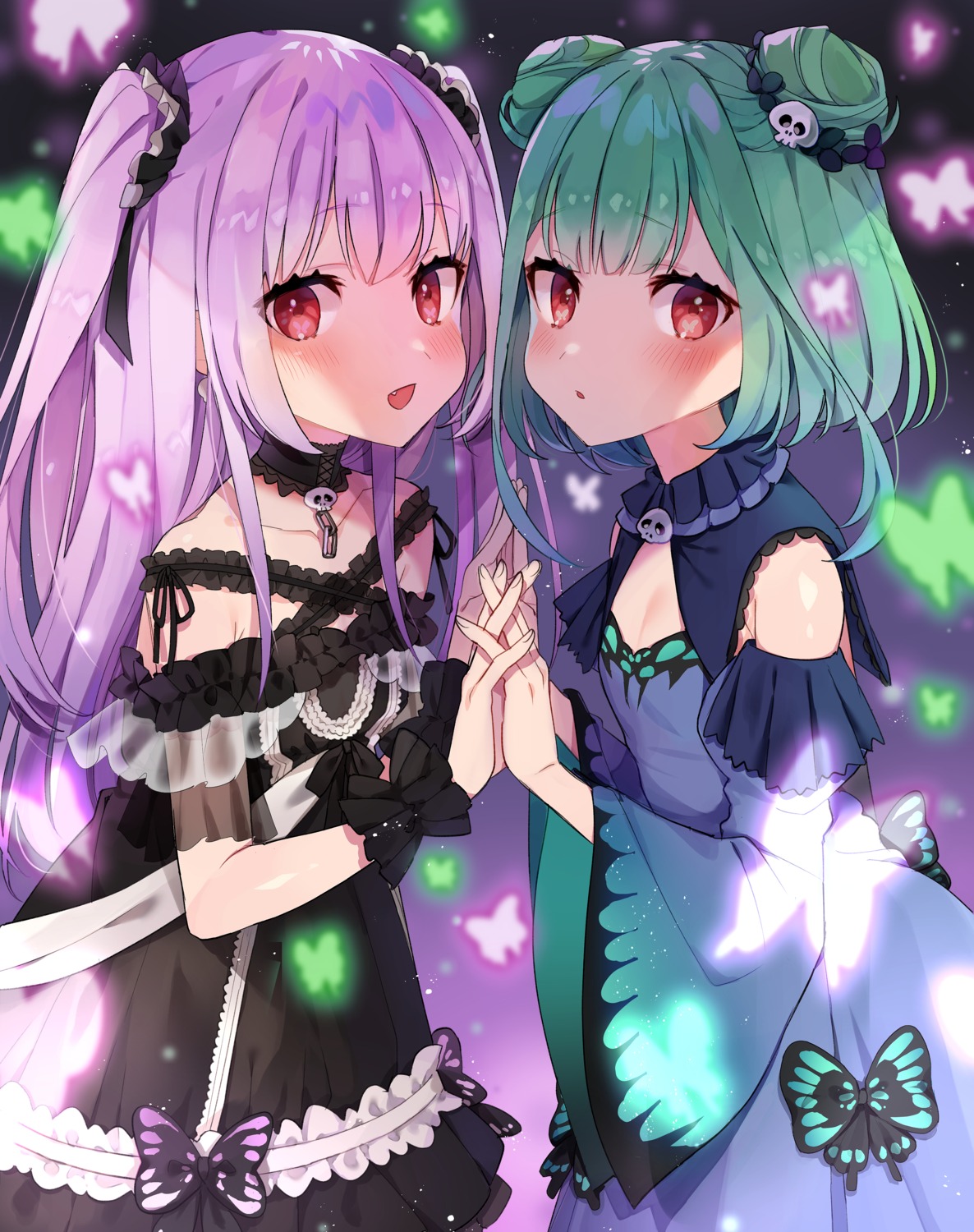 cleavage, dress, gothic_lolita, hololive, lolita_fashion, omaru_(0marufestival), uruha_rushia