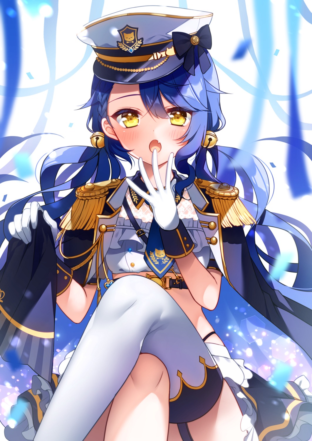 amamiya_kokoro, nijisanji, see_through, skirt_lift, stockings, thighhighs, uniform, ytuorvi