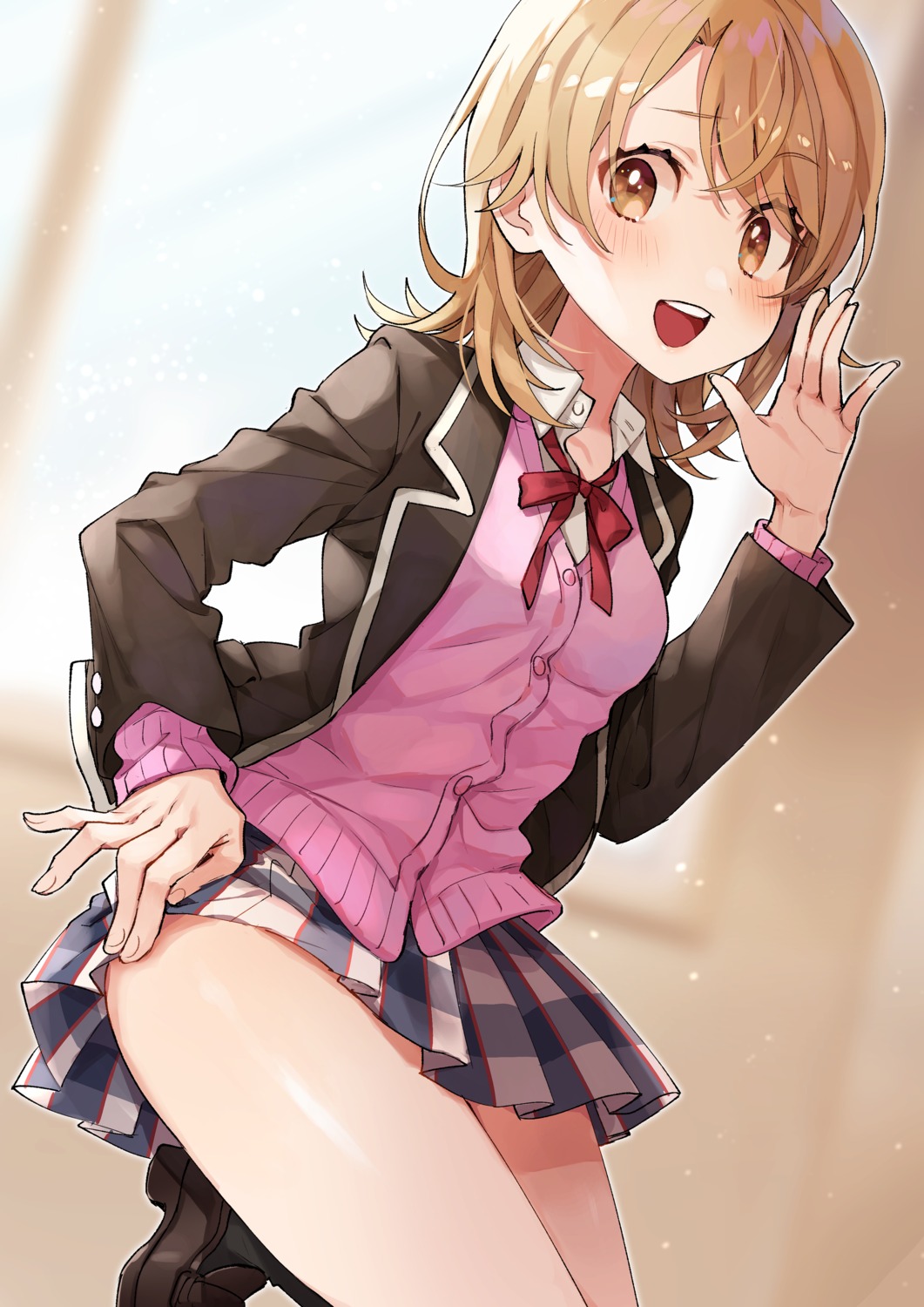 isshiki_iroha, omaru_(0marufestival), seifuku, skirt_lift, sweater, yahari_ore_no_seishun_lovecome_wa_machigatteiru.