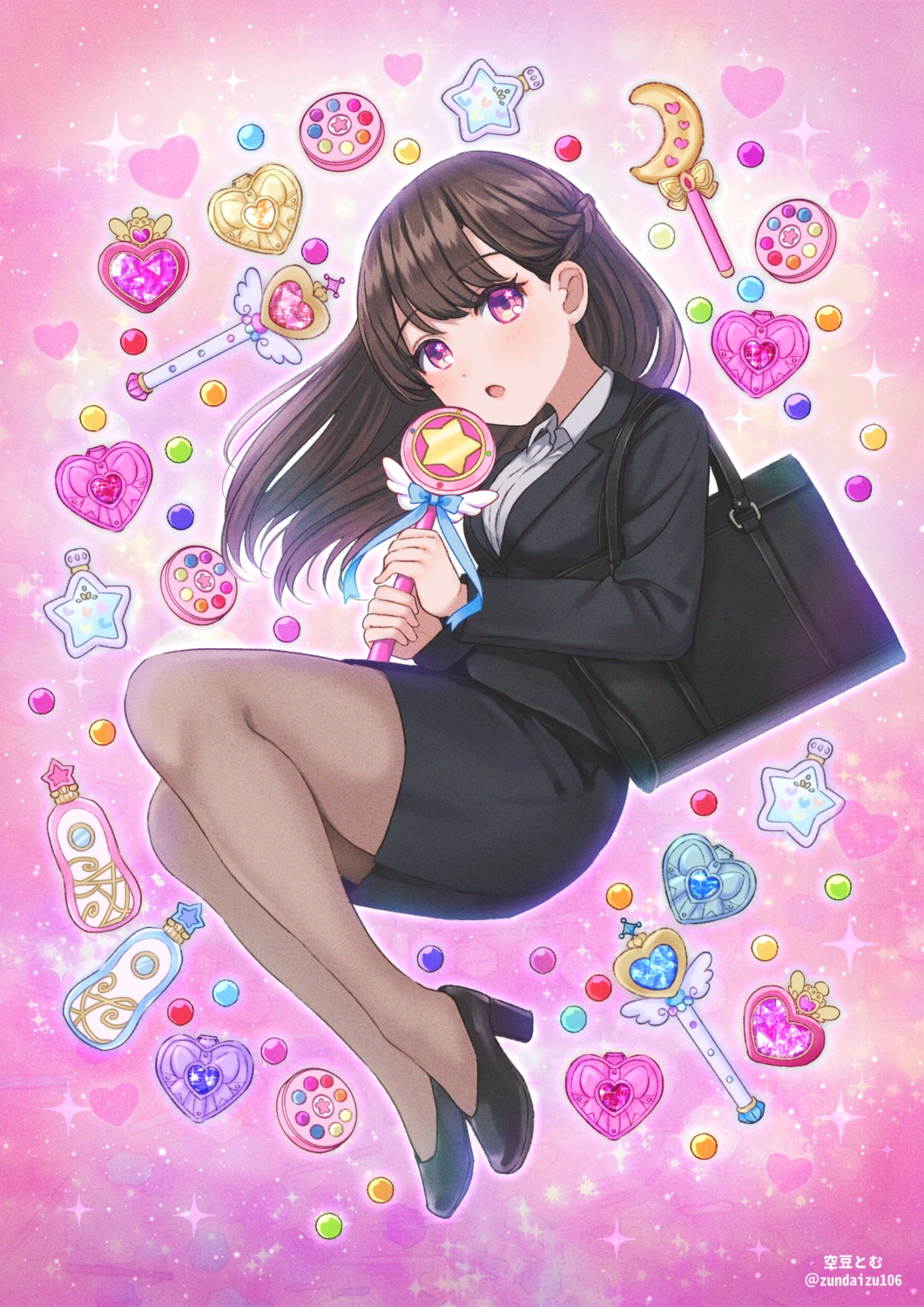 business_suit, heels, pantyhose, soramame_tomu