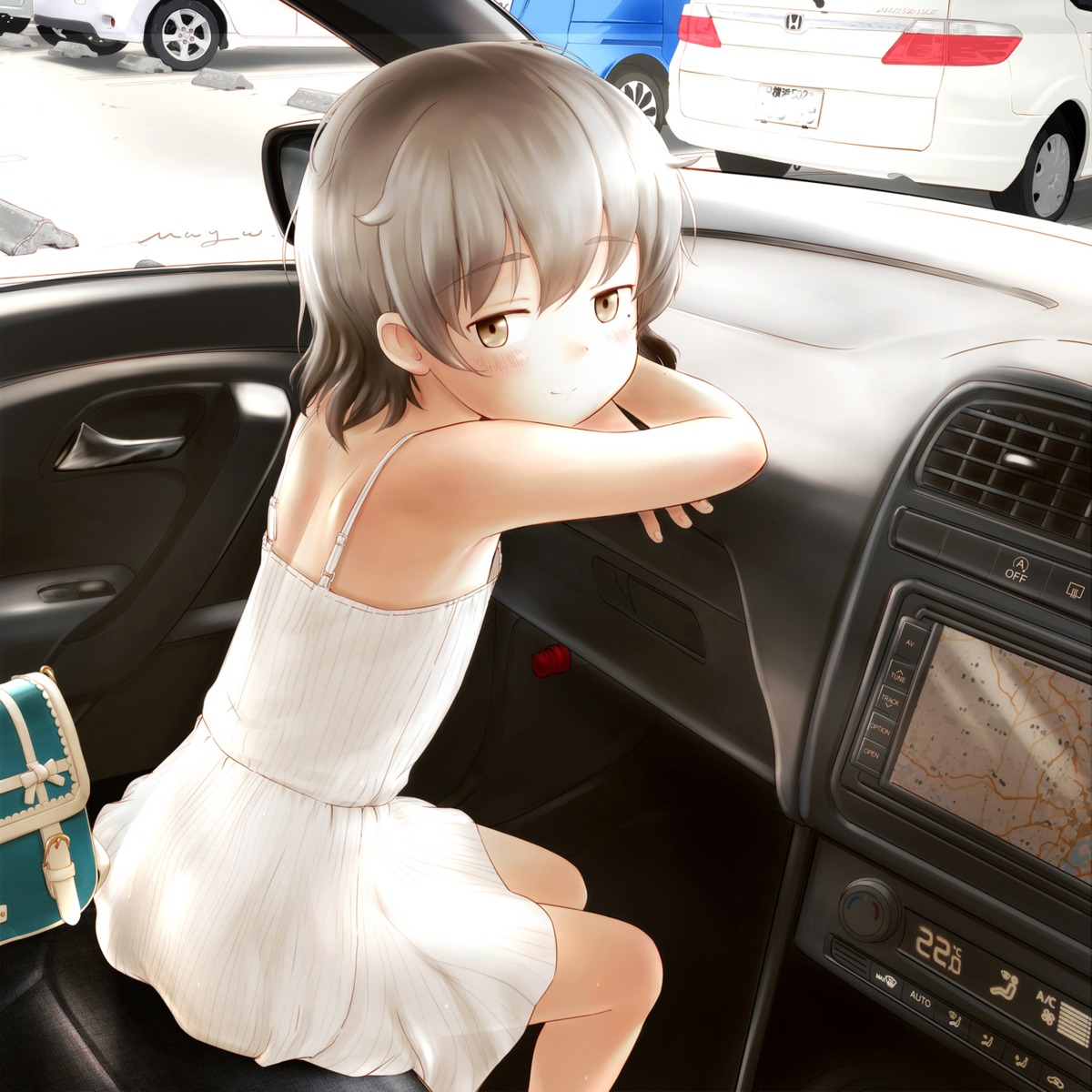 dress, hatoba_tsugu, hatoba_tsugu_(character), mayafufu, no_bra, see_through, summer_dress