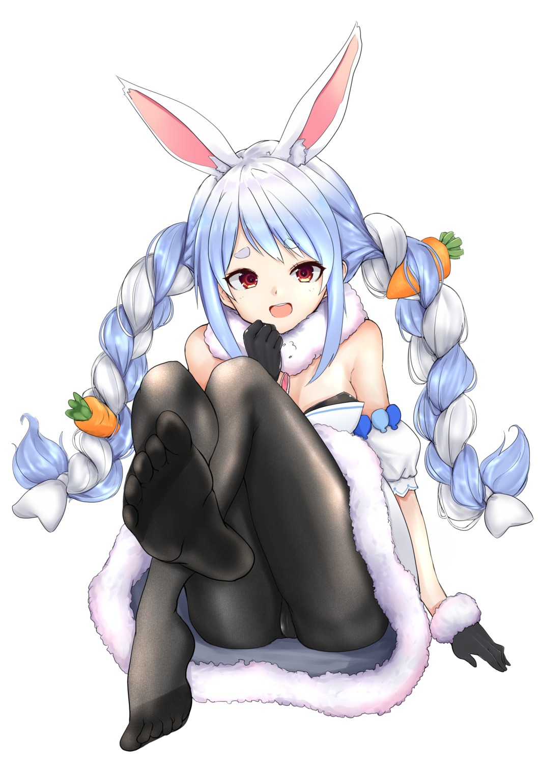 animal_ears, bunny_ears, bunny_girl, creid, feet, hololive, pantyhose, usada_pekora