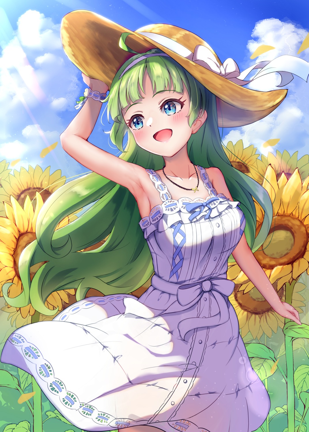 dress, shimabara_elena, skirt_lift, summer_dress, the_idolm@ster, the_idolm@ster_million_live!, tudon_(donut)
