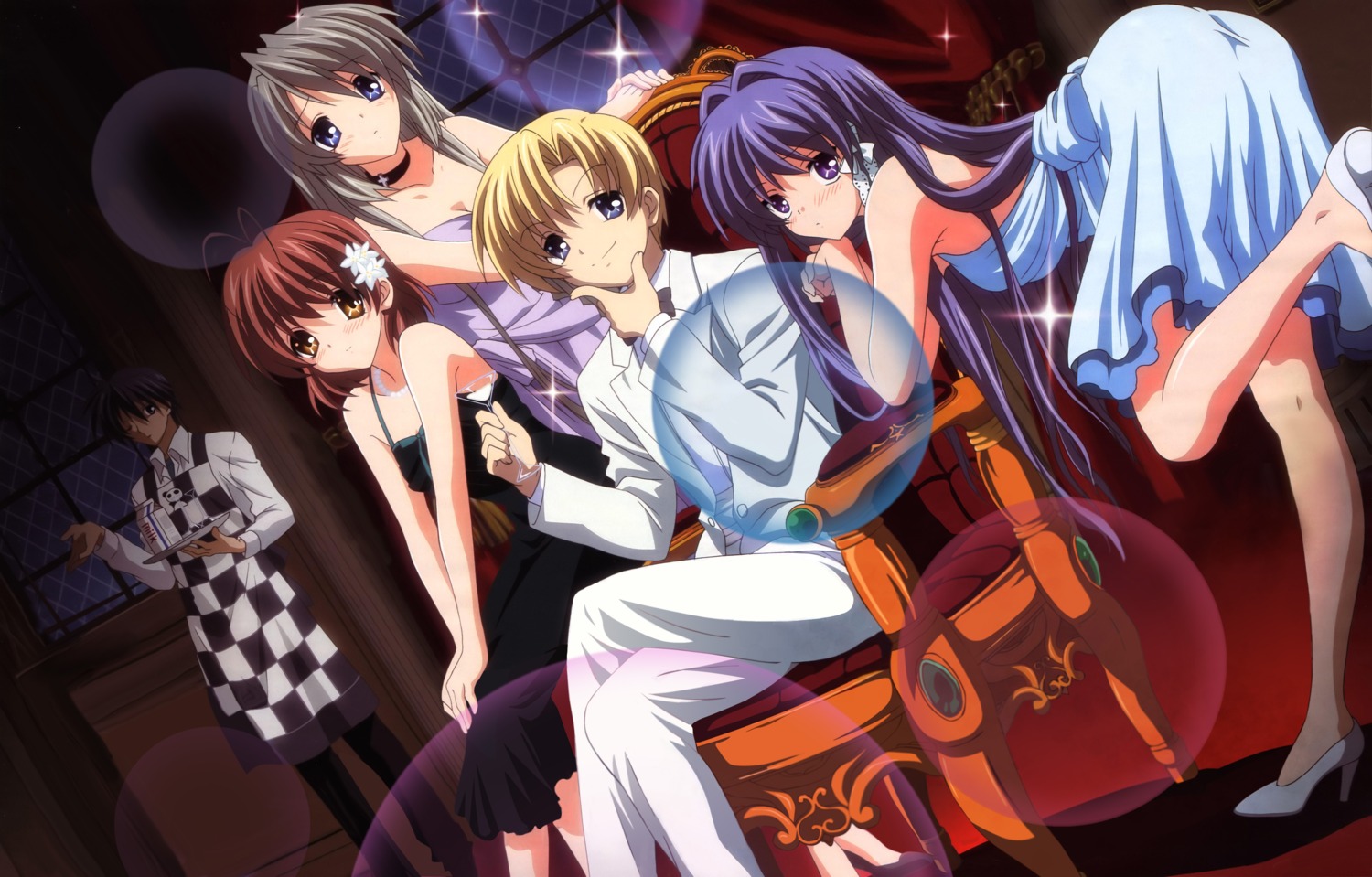 clannad, clannad_after_story, dress, fujibayashi_kyou, furukawa_nagisa, hikiyama_kayo, okazaki_tomoya, sakagami_tomoyo, sunohara_youhei